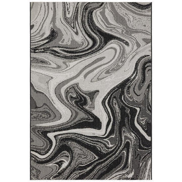 Patio PAT19 Marble Modern Abstract Durable Stain-Resistant Weatherproof Flatweave In-Outdoor Black/Grey/Ivory Rug-Asiatic Carpets-Rug Love - The Most Loved Rug Store